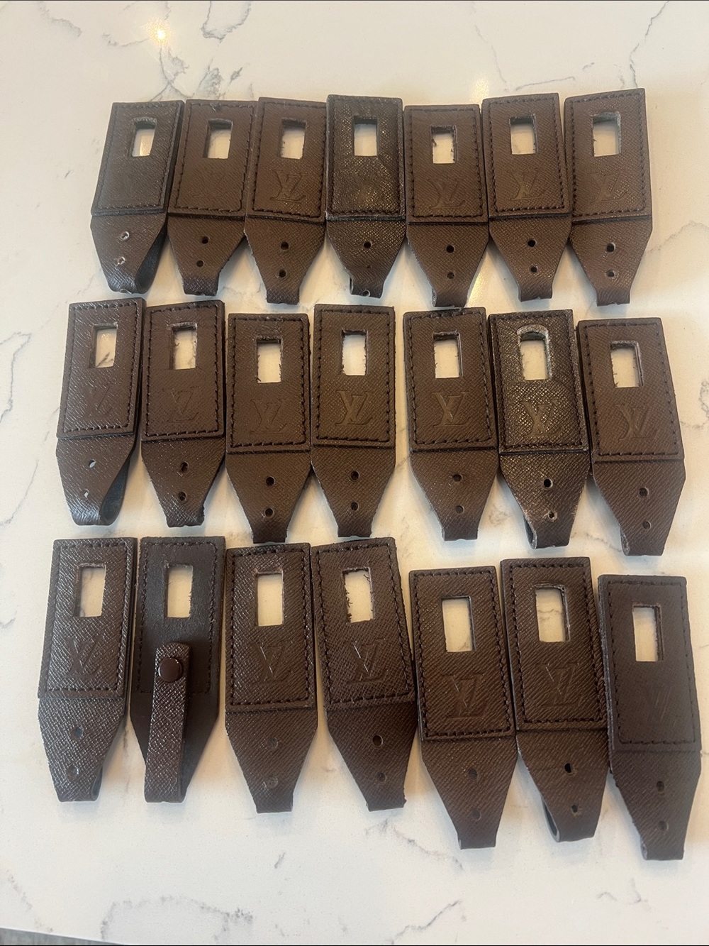 Louis Vuitton Brown Monogram Leather Phone Strap Tabs Set(21 pieces )